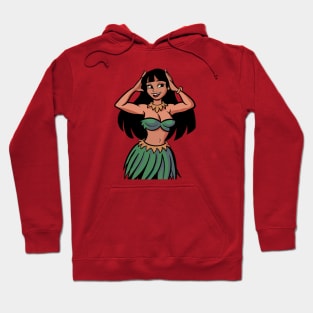 Hawaiian Hula Dancer Cartoon Hoodie